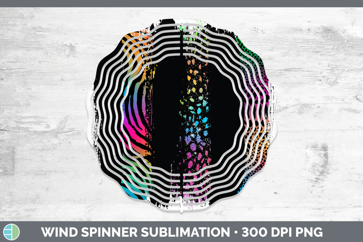 Animal Rainbow Animal Print Brush Wind Spinner Sublimation S