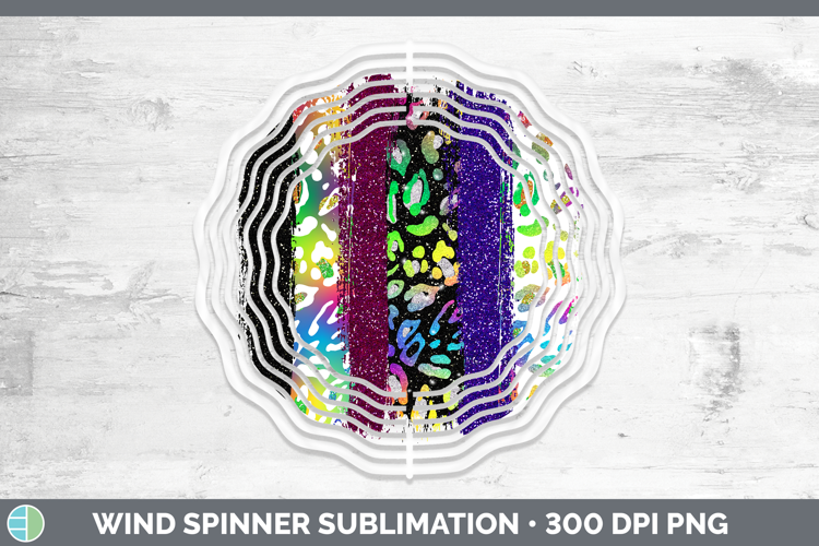 Animal Rainbow Animal Print Brush Wind Spinner Sublimation S