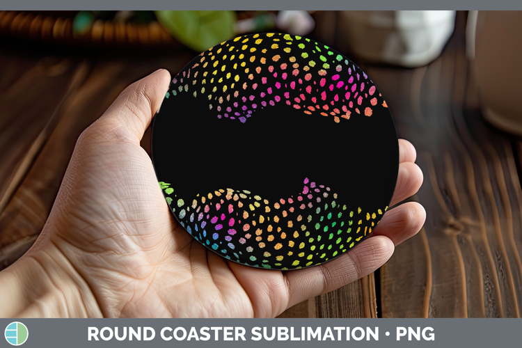 Animal Rainbow Cheetah Print Round Coaster Sublimation Coast