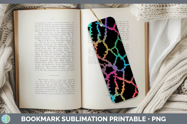 Animal Rainbow Giraffe Print Bookmark Sublimation Printable