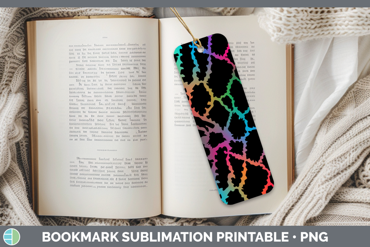 Animal Rainbow Giraffe Print Bookmark Sublimation Printable