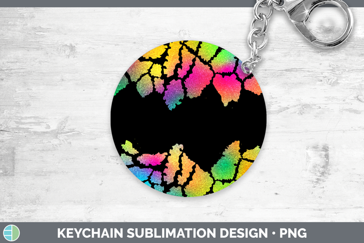 Animal Rainbow Giraffe Print Keychain Sublimation Keyring De