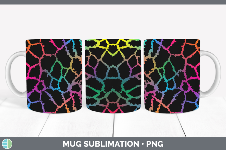 Animal Rainbow Giraffe Print Mug Wrap Sublimation Coffee Cup