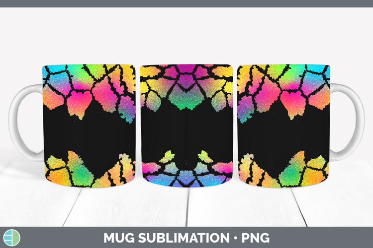 Animal Rainbow Giraffe Print Mug Wrap Sublimation Coffee Cup