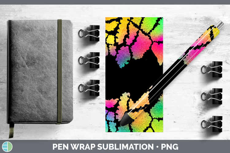 Animal Rainbow Giraffe Print Pen Wrap Sublimation Pen Design