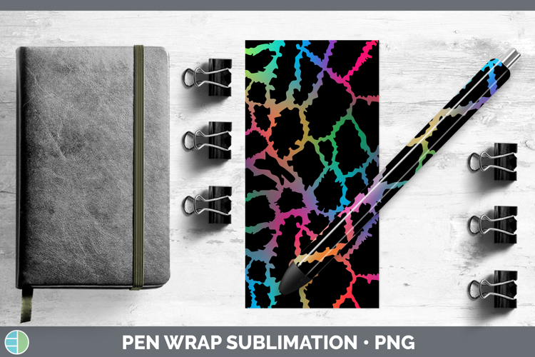 Animal Rainbow Giraffe Print Pen Wrap Sublimation Pen Design