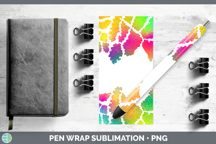 Animal Rainbow Giraffe Print Pen Wrap Sublimation Pen Design