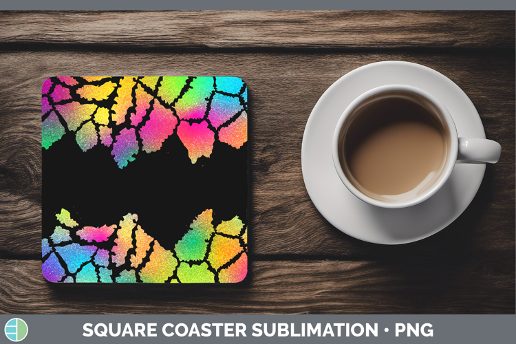 Animal Rainbow Giraffe Print Square Coaster Sublimation Coas