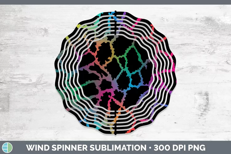 Animal Rainbow Giraffe Print Wind Spinner Sublimation Spinne