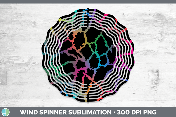 Animal Rainbow Giraffe Print Wind Spinner Sublimation Spinne