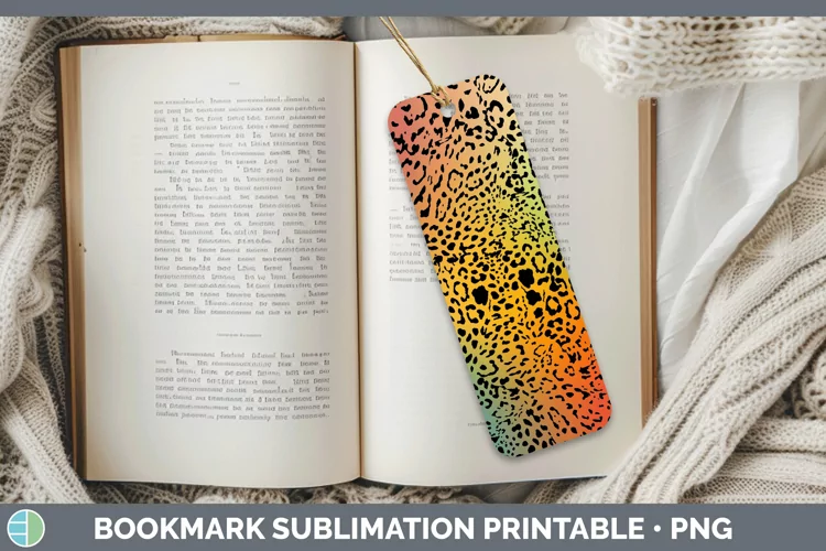 Animal Rainbow Jaguar Print Bookmark Sublimation Printable D