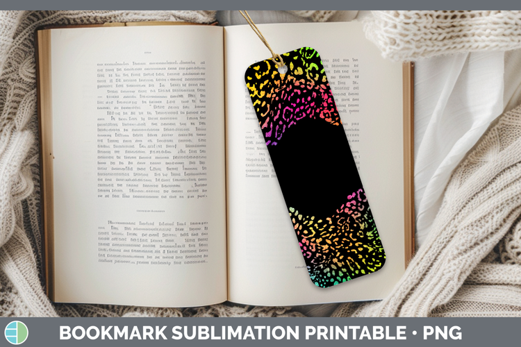 Animal Rainbow Jaguar Print Bookmark Sublimation Printable D