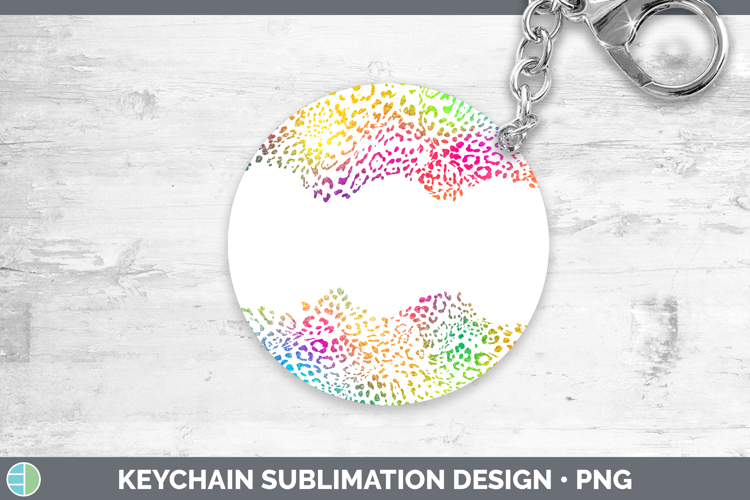 Animal Rainbow Jaguar Print Keychain Sublimation Keyring Des