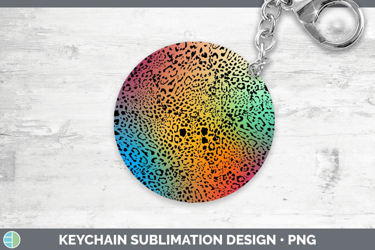 Animal Rainbow Jaguar Print Keychain Sublimation Keyring Des