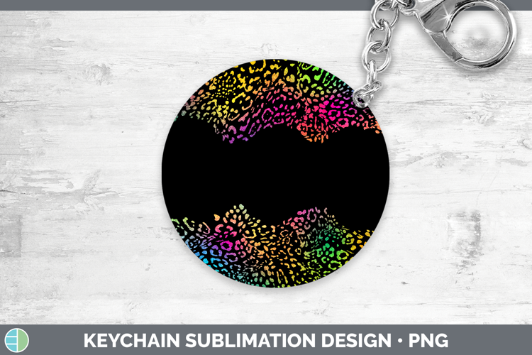 Animal Rainbow Jaguar Print Keychain Sublimation Keyring Des
