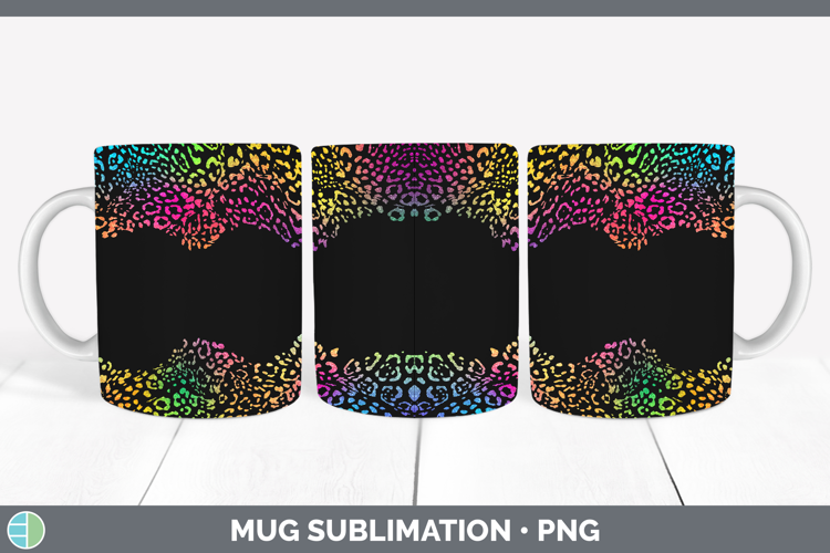 Animal Rainbow Jaguar Print Mug Wrap Sublimation Coffee Cup