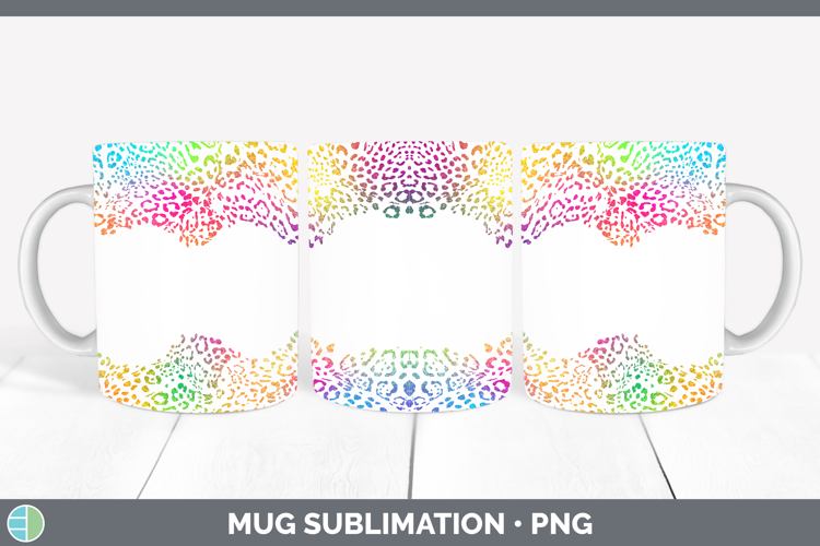 Animal Rainbow Jaguar Print Mug Wrap Sublimation Coffee Cup