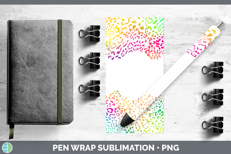 Animal Rainbow Jaguar Print Pen Wrap Sublimation Pen Designs