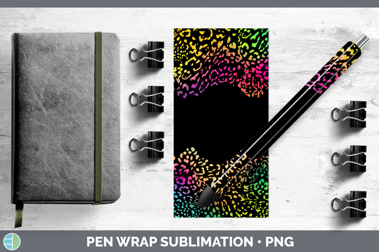 Animal Rainbow Jaguar Print Pen Wrap Sublimation Pen Designs