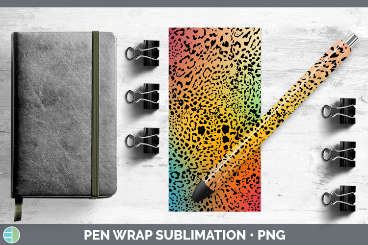 Animal Rainbow Jaguar Print Pen Wrap Sublimation Pen Designs