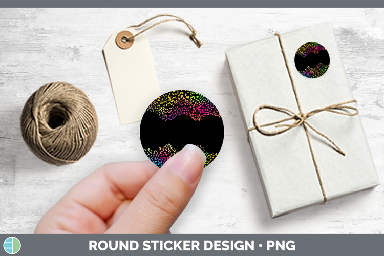 Animal Rainbow Jaguar Print Stickers | Round Labels Designs