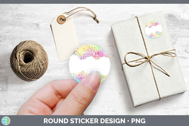 Animal Rainbow Jaguar Print Stickers | Round Labels Designs