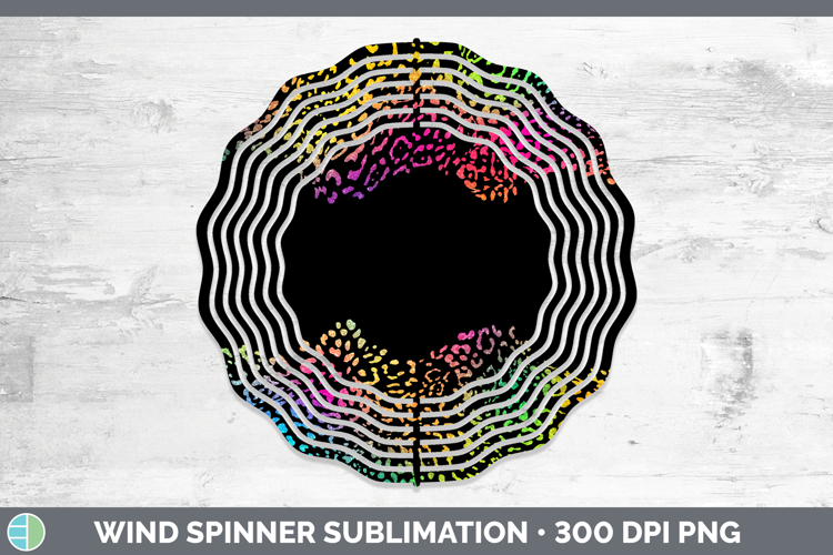 Animal Rainbow Jaguar Print Wind Spinner Sublimation Spinner