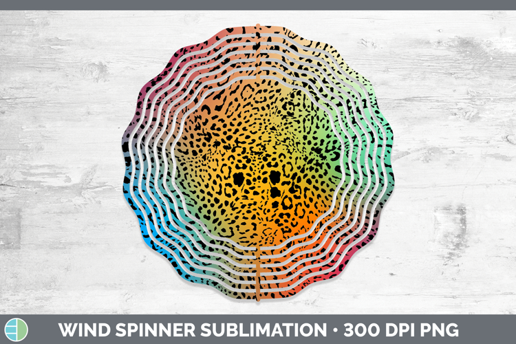 Animal Rainbow Jaguar Print Wind Spinner Sublimation Spinner