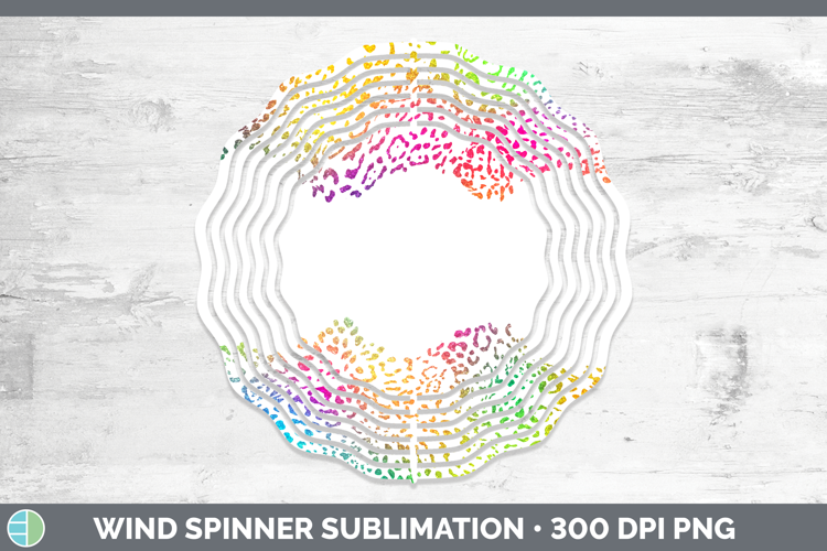 Animal Rainbow Jaguar Print Wind Spinner Sublimation Spinner