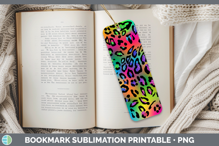 Animal Rainbow Leopard Print Bookmark Sublimation Printable