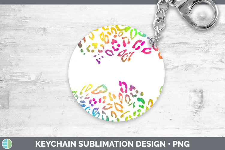 Animal Rainbow Leopard Print Keychain Sublimation Keyring De