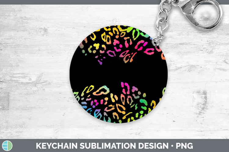 Animal Rainbow Leopard Print Keychain Sublimation Keyring De