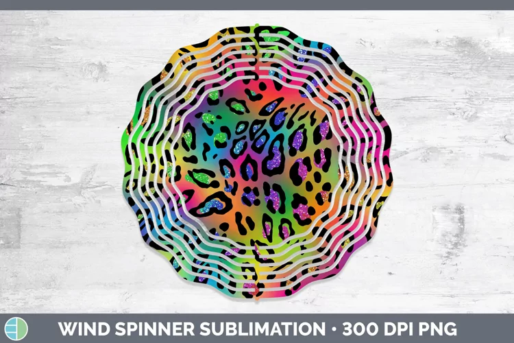 Animal Rainbow Leopard Print Wind Spinner Sublimation Spinne