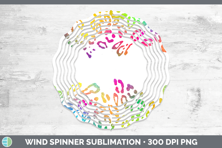 Animal Rainbow Leopard Print Wind Spinner Sublimation Spinne