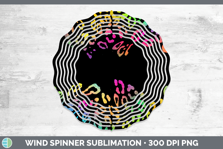 Animal Rainbow Leopard Print Wind Spinner Sublimation Spinne