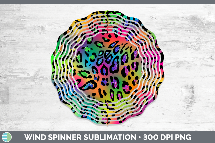 Animal Rainbow Leopard Print Wind Spinner Sublimation Spinne
