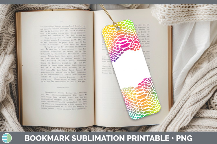 Animal Rainbow Snake Print Bookmark Sublimation Printable De