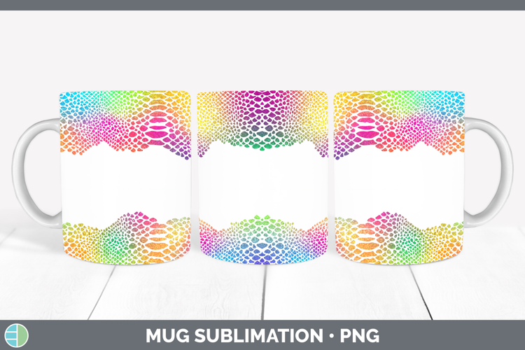Animal Rainbow Snake Print Mug Wrap Sublimation Coffee Cup D