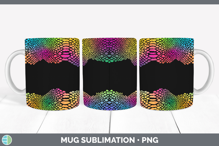 Animal Rainbow Snake Print Mug Wrap Sublimation Coffee Cup D