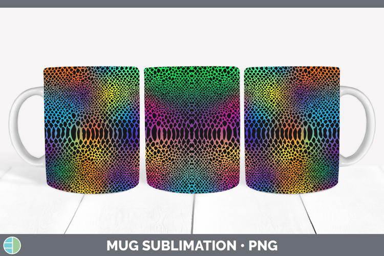 Animal Rainbow Snake Print Mug Wrap Sublimation Coffee Cup D