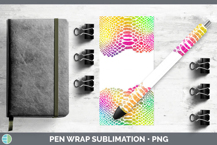 Animal Rainbow Snake Print Pen Wrap Sublimation Pen Designs