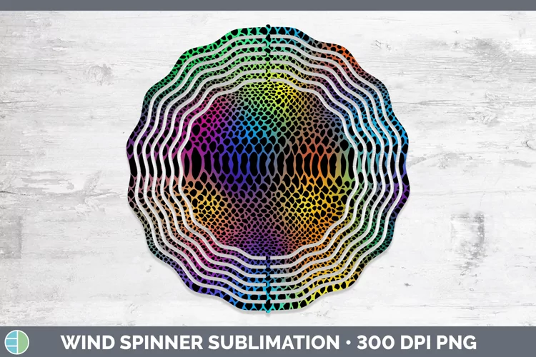Animal Rainbow Snake Print Wind Spinner Sublimation Spinner