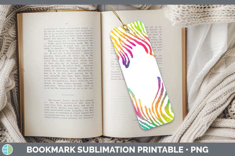 Animal Rainbow Zebra Print Bookmark Sublimation Printable De