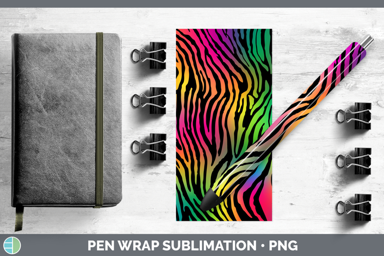 Animal Rainbow Zebra Print Pen Wrap Sublimation Pen Designs