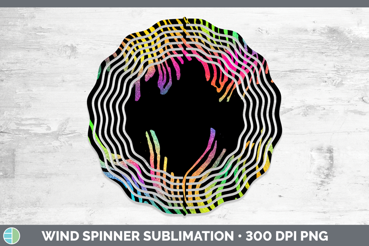 Animal Rainbow Zebra Print Wind Spinner Sublimation Spinner