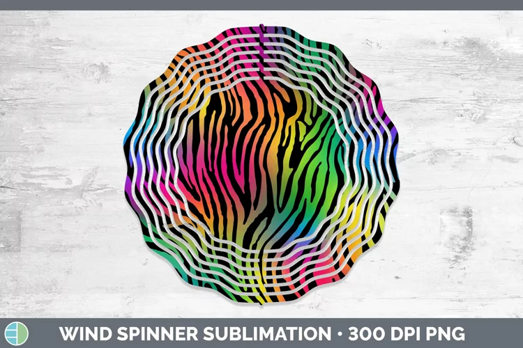 Animal Rainbow Zebra Print Wind Spinner Sublimation Spinner