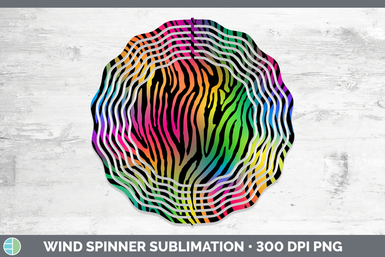 Animal Rainbow Zebra Print Wind Spinner Sublimation Spinner