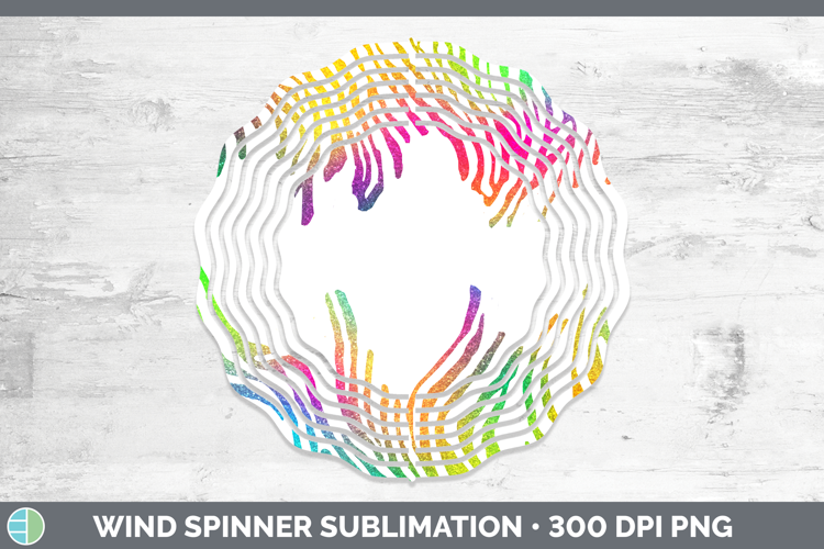Animal Rainbow Zebra Print Wind Spinner Sublimation Spinner