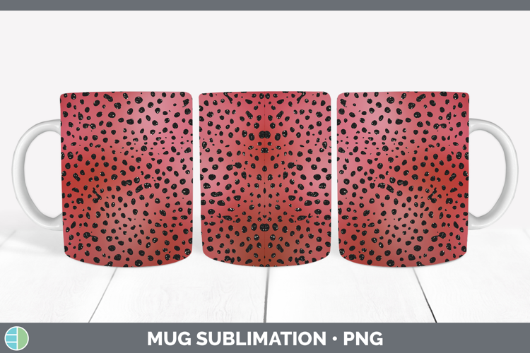 Animal Red Cheetah Mug Wrap Sublimation Coffee Cup Designs