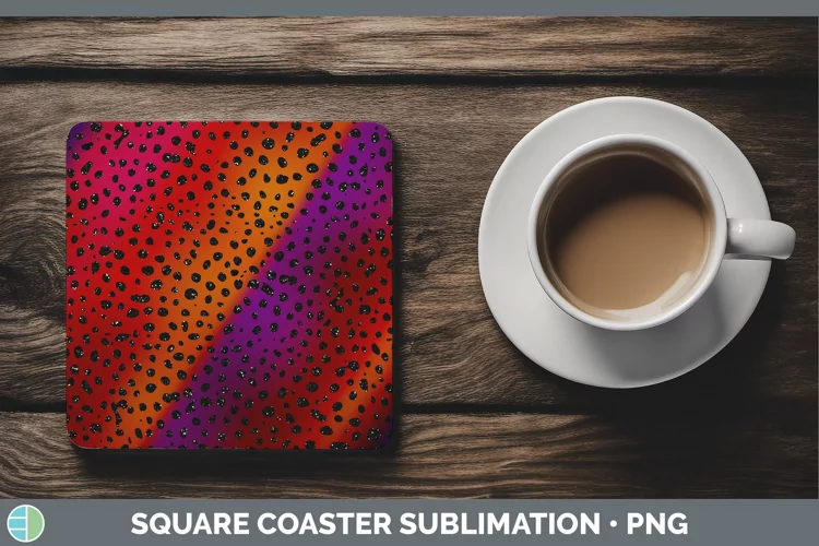 Animal Red Cheetah Square Coaster Sublimation Coaster Design